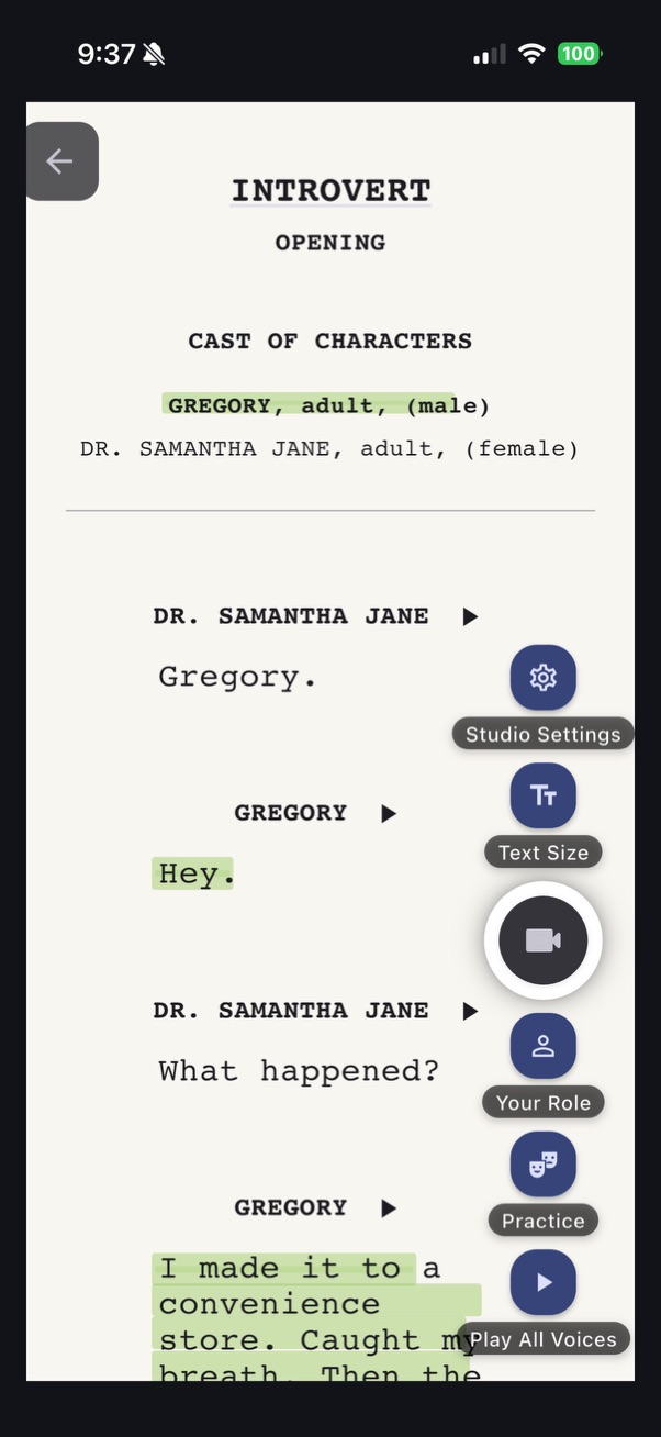 Aidition teleprompter view